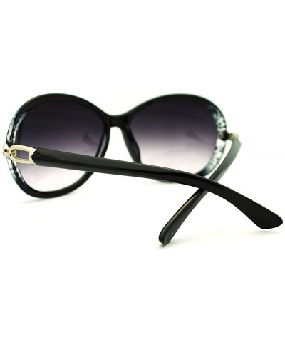 Round Womens Fashion Sunglasses Rhinestone Round Designer Frame - Black - CL11E85394T $13.60