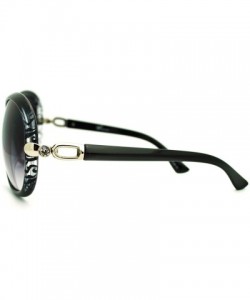Round Womens Fashion Sunglasses Rhinestone Round Designer Frame - Black - CL11E85394T $13.60