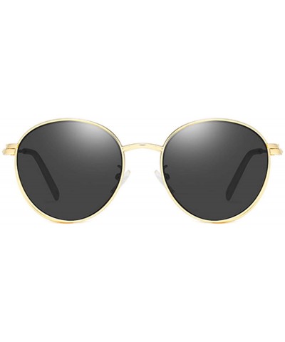 Round Non Prescription Glasses For Women Men Round Metal Frame Magnetic Clip On Sunglasses - C2197KM27ZS $35.94