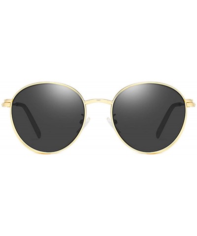 Round Non Prescription Glasses For Women Men Round Metal Frame Magnetic Clip On Sunglasses - C2197KM27ZS $19.60