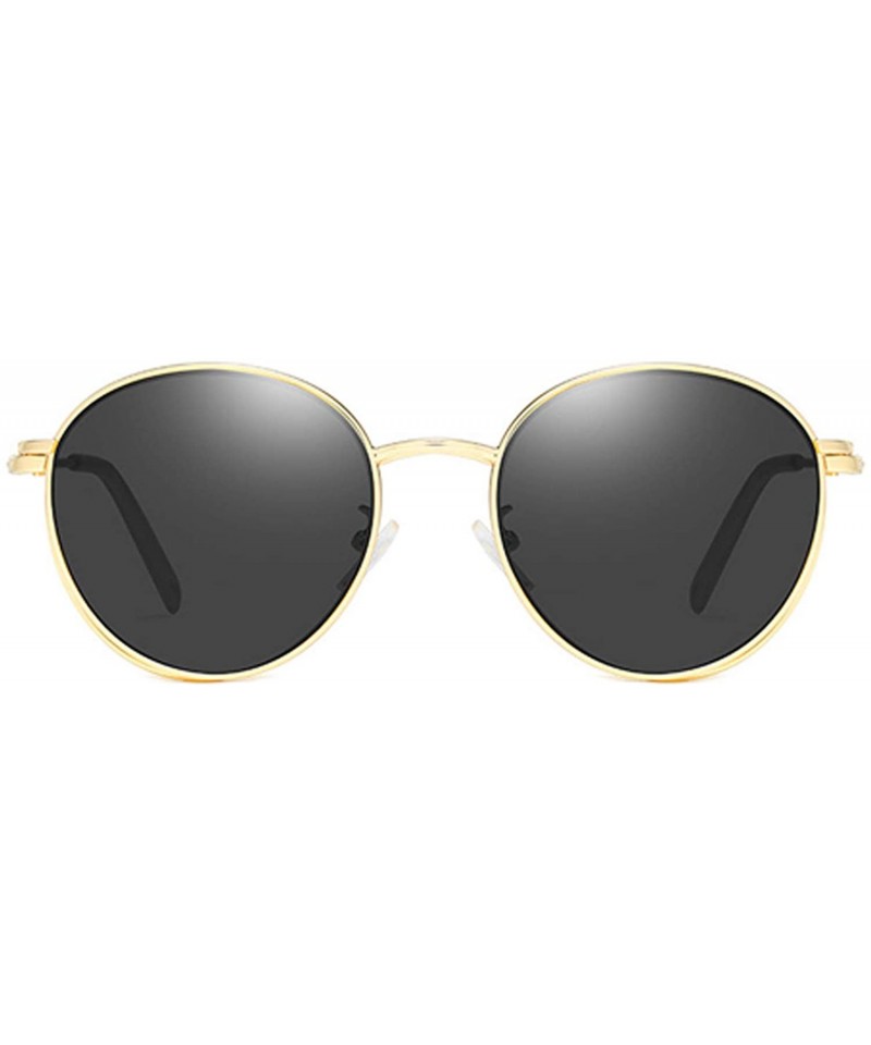 Round Non Prescription Glasses For Women Men Round Metal Frame Magnetic Clip On Sunglasses - C2197KM27ZS $19.60