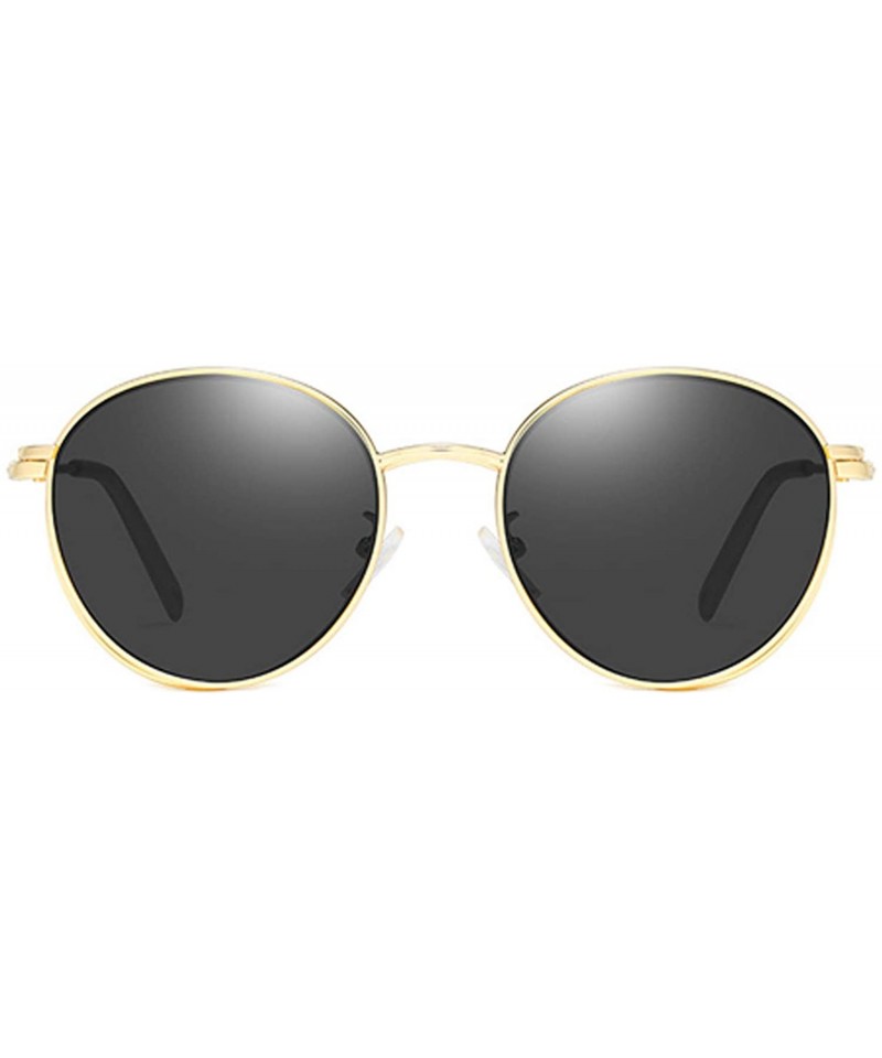 Round Non Prescription Glasses For Women Men Round Metal Frame Magnetic Clip On Sunglasses - C2197KM27ZS $19.60