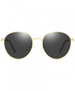 Round Non Prescription Glasses For Women Men Round Metal Frame Magnetic Clip On Sunglasses - C2197KM27ZS $19.60
