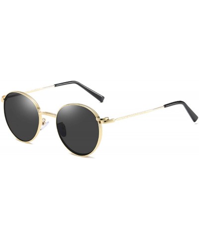 Round Non Prescription Glasses For Women Men Round Metal Frame Magnetic Clip On Sunglasses - C2197KM27ZS $19.60