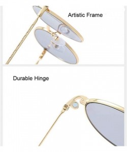 Round Non Prescription Glasses For Women Men Round Metal Frame Magnetic Clip On Sunglasses - C2197KM27ZS $19.60