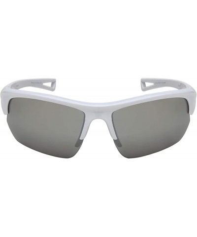 Sport Unisex Sport Wrap Semi-Rimles Sunglasses Color Mirrored Anti Reflective Lens with Storage Pouch - C618ZYE9OTK $10.82