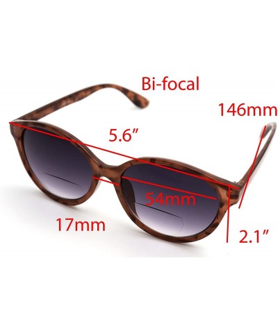 Aviator Vintage Women CatEye Round Reading Sun Readers Oversized - Z3 Shiny Brown Tortoise / Bifocal - CN18EGUUY6R $20.23