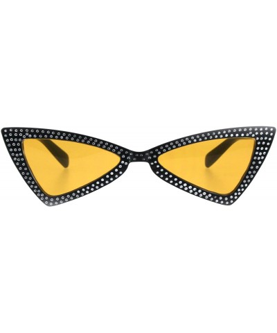 Cat Eye Womens Bling Engrave Triangle Plastic Cat Eye Plastic Sunglasses - Black Orange - CC18GL9LUZN $8.49