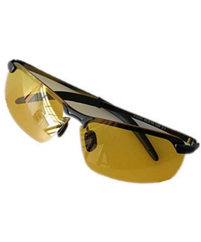 Semi-rimless Photochrommic Lens Polarized Light Night Driving Movement Sunglasses Al-Mg Light - 05 Gun Color Frame - CR18R4MR...