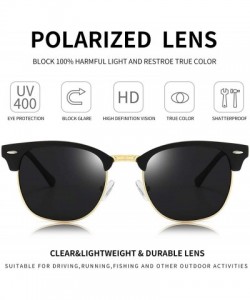 Semi-rimless Polarized Sunglasses Classic Semi-Rimless Frame Retro Brand Sunglasses for Men and Women UV 400 Protection - CN1...