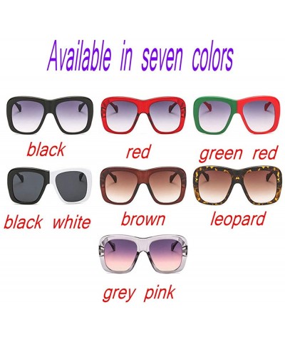 Square 2019 new fashion trend big box two-color unisex luxury brand designer sunglasses UV400 - Brown - CH18NSKTY2Q $9.77