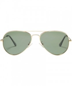 Wrap Classic Polarized Aviator Sunglasses for Men and Women UV400 Protection - Gold Frame/G15 Green Lens - CG193G7ZI5W $12.65