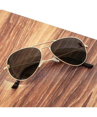 Wrap Classic Polarized Aviator Sunglasses for Men and Women UV400 Protection - Gold Frame/G15 Green Lens - CG193G7ZI5W $12.65