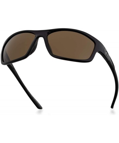 Oversized Corning glass lens sunglasses for men & Women italy made polarized option - Black/Brown Lens - CO18NCYU2CE $91.35