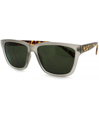 Square Hip Retro Modern Unisex Sunglasses Square Rectangular Frame - Gray Tort - CO11RMGHWYJ $12.05