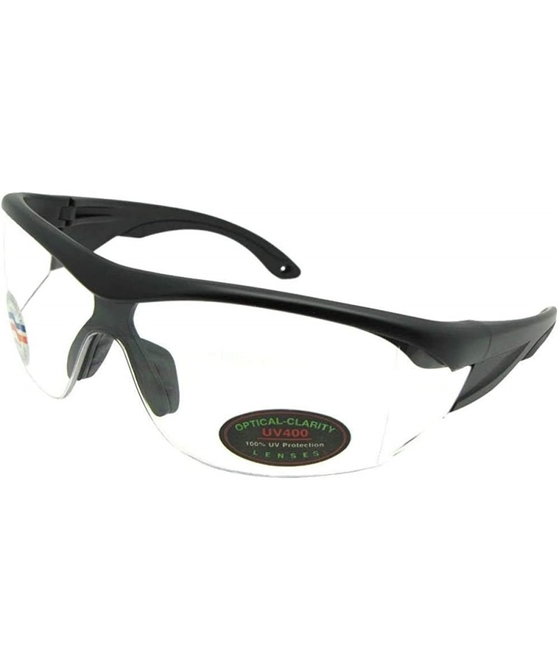 Wrap Clear Lens UV400 Sunglasses Style SR71 - Flat Black Frame - CK1983G8ENY $11.91