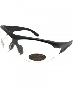 Wrap Clear Lens UV400 Sunglasses Style SR71 - Flat Black Frame - CK1983G8ENY $11.91