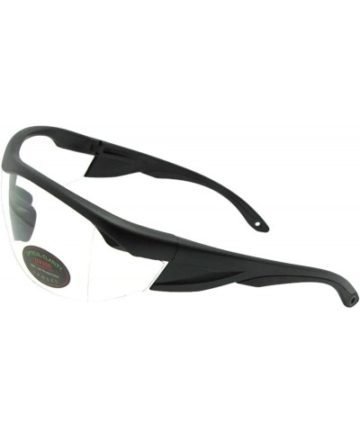 Wrap Clear Lens UV400 Sunglasses Style SR71 - Flat Black Frame - CK1983G8ENY $11.91