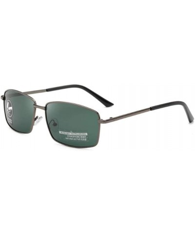 Square Driving Discoloration Sunglasses Polarized Protection - Gun Frame Green Flakes - C9190T85LEI $17.03