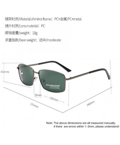 Square Driving Discoloration Sunglasses Polarized Protection - Gun Frame Green Flakes - C9190T85LEI $9.54