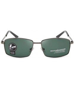 Square Driving Discoloration Sunglasses Polarized Protection - Gun Frame Green Flakes - C9190T85LEI $9.54