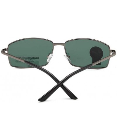 Square Driving Discoloration Sunglasses Polarized Protection - Gun Frame Green Flakes - C9190T85LEI $9.54