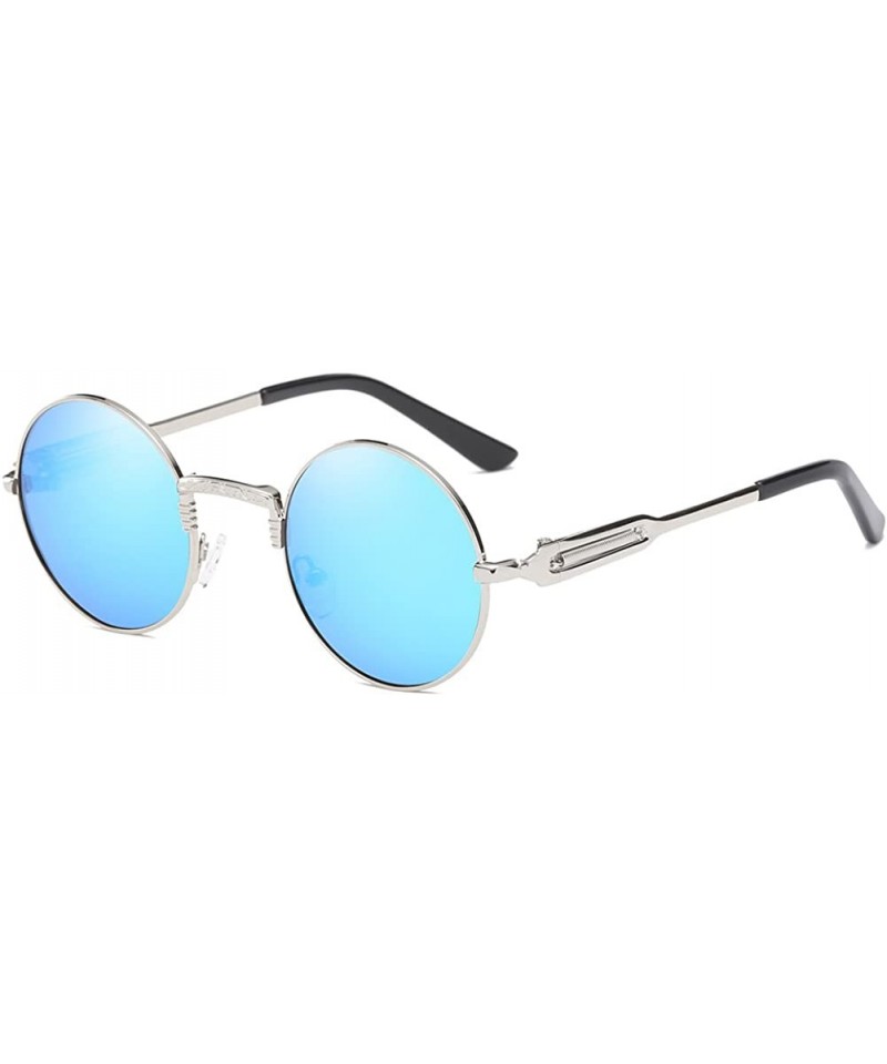 Round Cateye Women Sunglasses Polarized UV Protection Driving Sun Glasses for Fishing Riding Outdoors - Round Blue Lens - CB1...