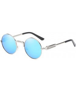 Round Cateye Women Sunglasses Polarized UV Protection Driving Sun Glasses for Fishing Riding Outdoors - Round Blue Lens - CB1...