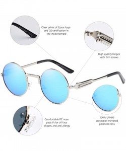 Round Cateye Women Sunglasses Polarized UV Protection Driving Sun Glasses for Fishing Riding Outdoors - Round Blue Lens - CB1...