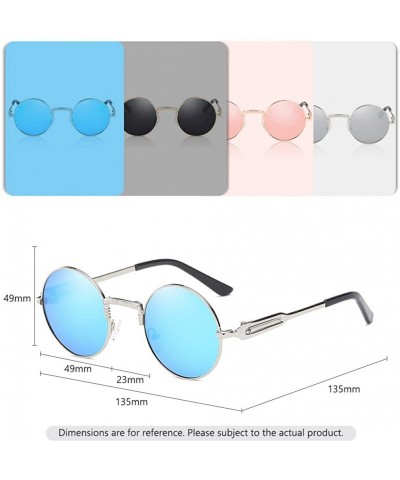 Round Cateye Women Sunglasses Polarized UV Protection Driving Sun Glasses for Fishing Riding Outdoors - Round Blue Lens - CB1...
