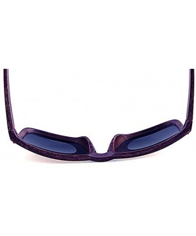Rectangular Genuine Wood look reflective UV400 sunglasses 2019 fashion for men and women - C5 - CG18ETD6WEA $12.81