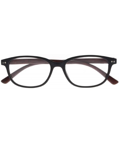 Oval Multi-Color men women Spring Hinges Wooden Frame Reading Glasses +1.00 ~ +4.00 - Red - CV18HCYMXDN $21.50