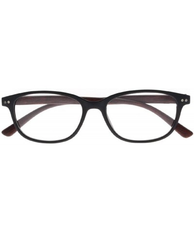 Oval Multi-Color men women Spring Hinges Wooden Frame Reading Glasses +1.00 ~ +4.00 - Red - CV18HCYMXDN $8.21