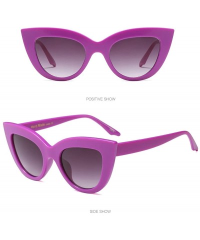 Rectangular Fashion Vintage Cat Eye Big Frame Sunglasses-Retro Eyewear Fashion Ladies Man - B - C818Q3Z9W9M $7.54