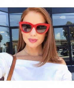 Rectangular Fashion Vintage Cat Eye Big Frame Sunglasses-Retro Eyewear Fashion Ladies Man - B - C818Q3Z9W9M $7.54