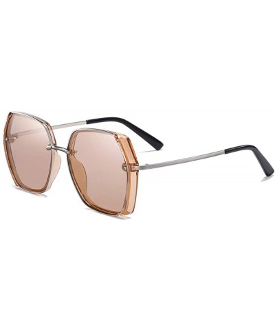 Rectangular Women Sunglasses Oversized Fashion Woman Shades UV Protection WS008 - Brown Frame - C7198S8IXCR $14.52