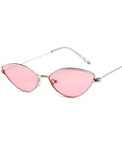 Cat Eye Cute Sexy Cat Eye Sunglasses Women Metal Frame Fashion Vintage Gradient Sun Glasses UV400 Shades - Silver - CA197A26L...