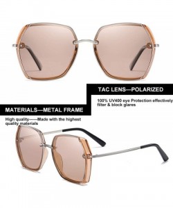 Rectangular Women Sunglasses Oversized Fashion Woman Shades UV Protection WS008 - Brown Frame - C7198S8IXCR $14.52