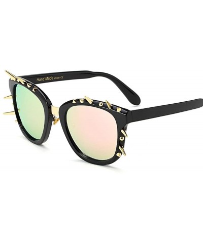 Shield Steampunk Sunglasses Women Brand Designer Vintage Shades Retro Steam Punk 97262Y - Pink - CB184X8AUUC $12.53