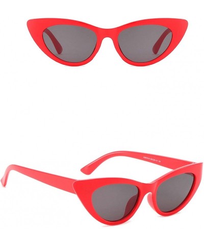 Sport Classic style Cat Eye Sunglasses for Unisex PC AC UV 400 Protection Sunglasses - Red - C718T2TU39E $16.31