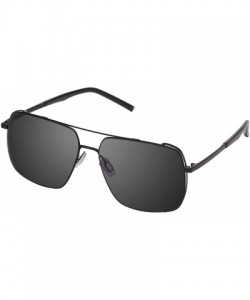 Square Square Metal Sunglaases - Black - CO199HQ9ITQ $87.36