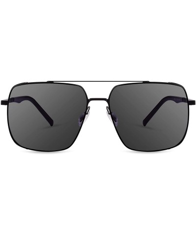 Square Square Metal Sunglaases - Black - CO199HQ9ITQ $87.36