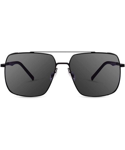 Square Square Metal Sunglaases - Black - CO199HQ9ITQ $37.44