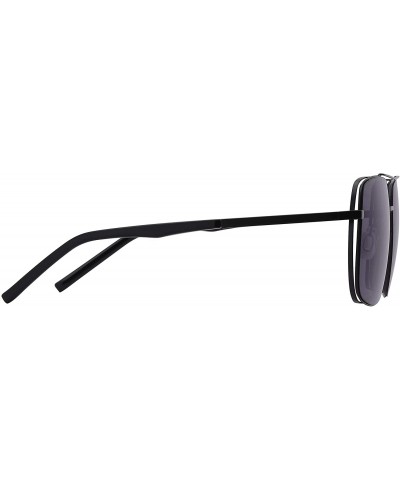 Square Square Metal Sunglaases - Black - CO199HQ9ITQ $87.36