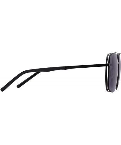 Square Square Metal Sunglaases - Black - CO199HQ9ITQ $37.44