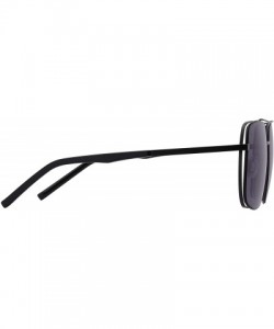 Square Square Metal Sunglaases - Black - CO199HQ9ITQ $87.36