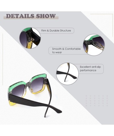 Oversized Oversized Square Sunglasses for Women Multi Tinted Fashion Modern Shades - CP18NL9UWLH $16.15