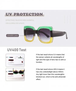 Oversized Oversized Square Sunglasses for Women Multi Tinted Fashion Modern Shades - CP18NL9UWLH $16.15