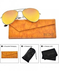 Round Polarized Pilot Sunglasses Retro Square Aviator Military Style Lightweight Mental Frame Mirrored Lens - CQ18W3DYUNW $42.79