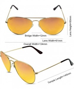 Round Polarized Pilot Sunglasses Retro Square Aviator Military Style Lightweight Mental Frame Mirrored Lens - CQ18W3DYUNW $42.79
